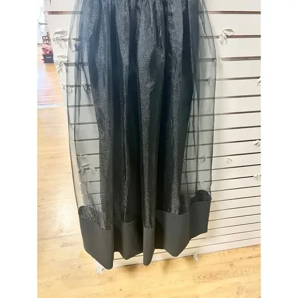 Black Halo Eve By Laurel Berman Strapless Sheer Midi Dress Black Womens Size 10